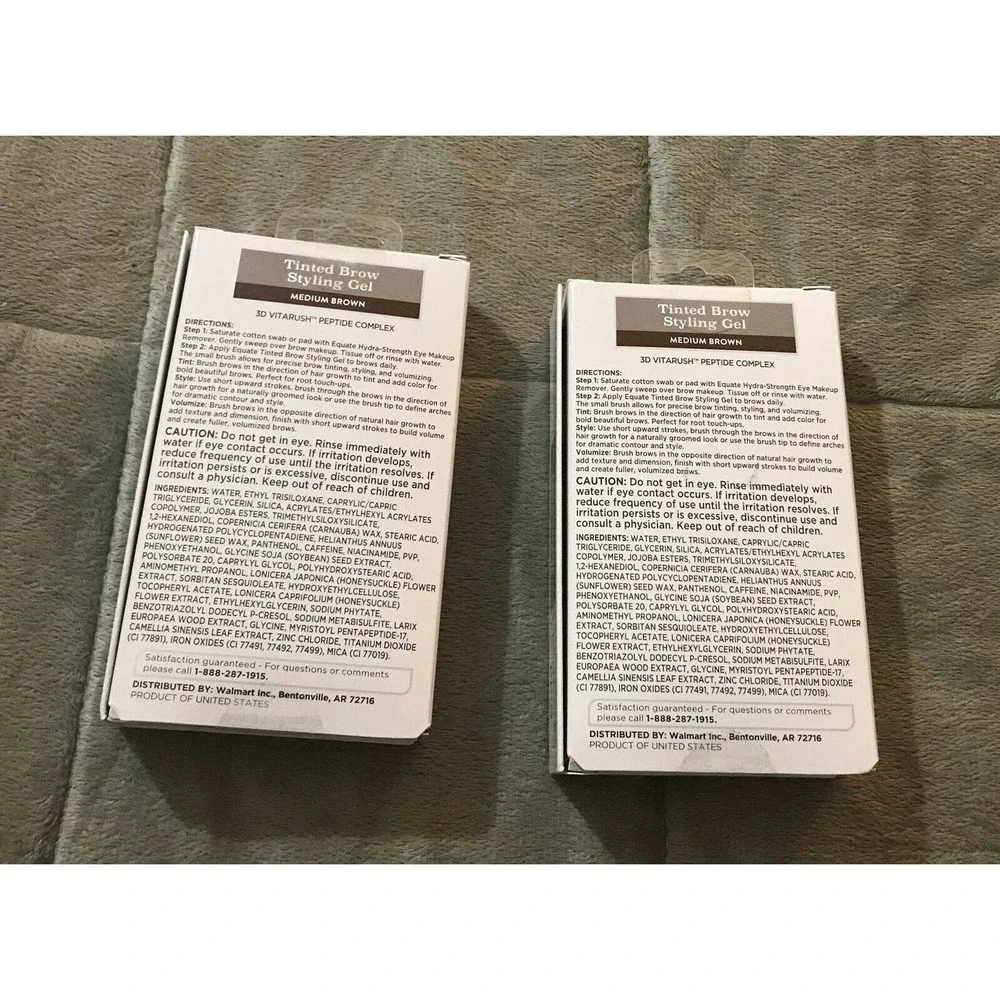 Equate Bold Beautiful Brows Tinted Brown Styling Gel 3D Vitabrush - Lot Of 2 Box - Picture 2 of 2